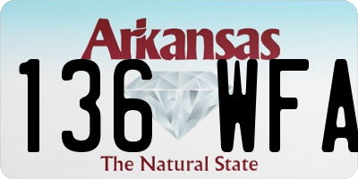 AR license plate 136WFA
