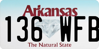 AR license plate 136WFB