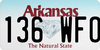 AR license plate 136WFO
