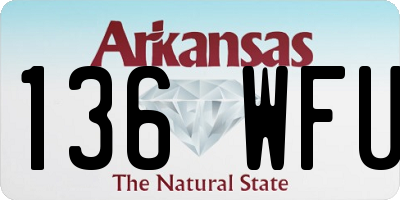 AR license plate 136WFU