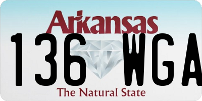 AR license plate 136WGA
