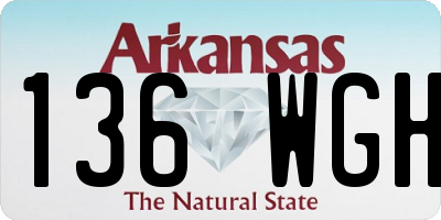 AR license plate 136WGH