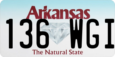 AR license plate 136WGI