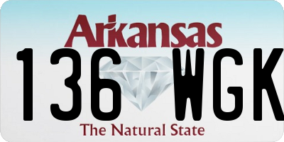 AR license plate 136WGK