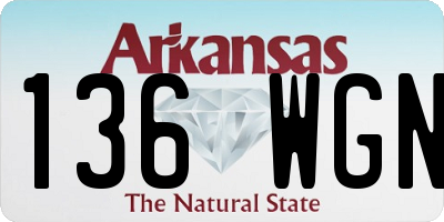 AR license plate 136WGN