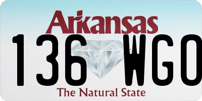 AR license plate 136WGO