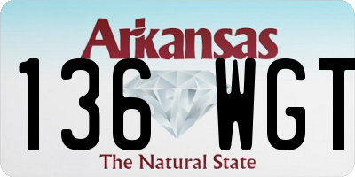 AR license plate 136WGT
