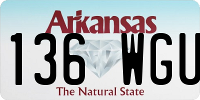 AR license plate 136WGU
