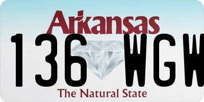 AR license plate 136WGW