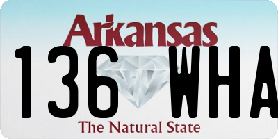 AR license plate 136WHA