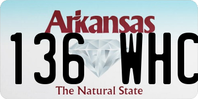 AR license plate 136WHC