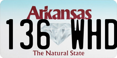 AR license plate 136WHD