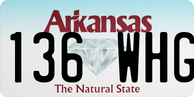 AR license plate 136WHG