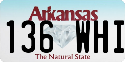 AR license plate 136WHI