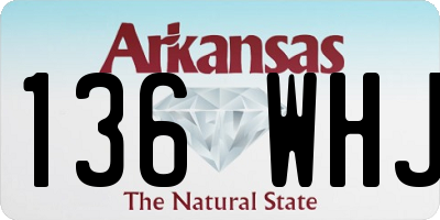 AR license plate 136WHJ