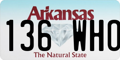 AR license plate 136WHO