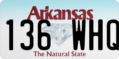 AR license plate 136WHQ