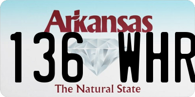 AR license plate 136WHR