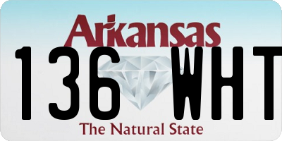 AR license plate 136WHT