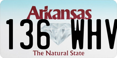 AR license plate 136WHV