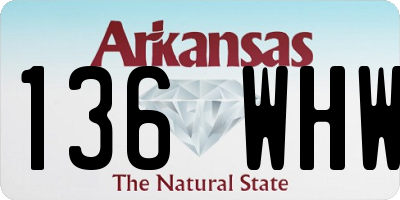AR license plate 136WHW