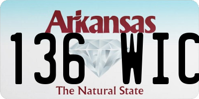 AR license plate 136WIC