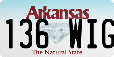 AR license plate 136WIG