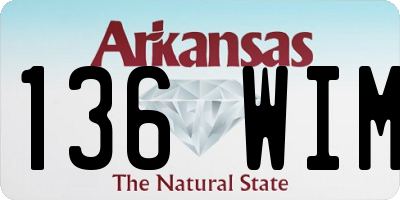 AR license plate 136WIM