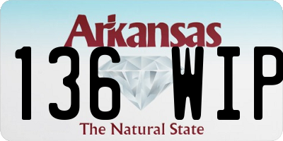 AR license plate 136WIP
