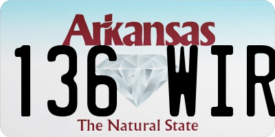 AR license plate 136WIR