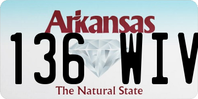 AR license plate 136WIV
