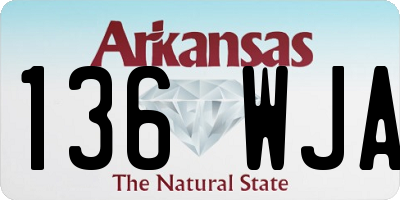 AR license plate 136WJA