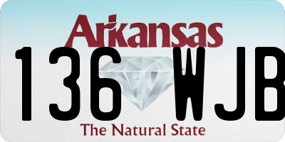 AR license plate 136WJB