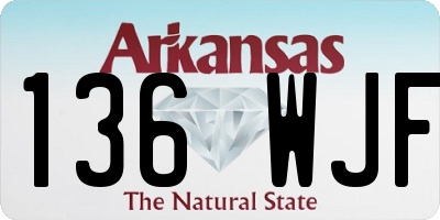 AR license plate 136WJF