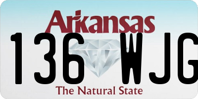 AR license plate 136WJG