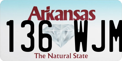 AR license plate 136WJM