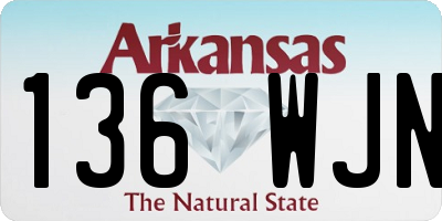 AR license plate 136WJN