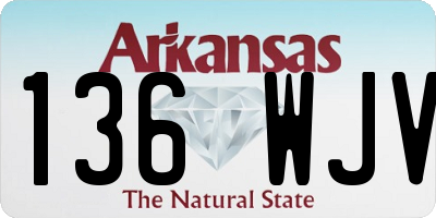 AR license plate 136WJV