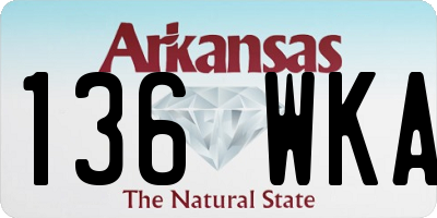 AR license plate 136WKA