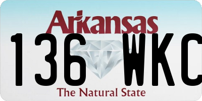 AR license plate 136WKC