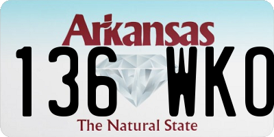 AR license plate 136WKO