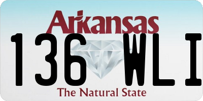 AR license plate 136WLI