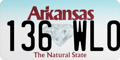 AR license plate 136WLO