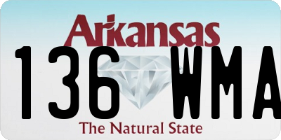 AR license plate 136WMA