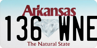 AR license plate 136WNE