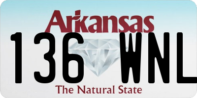 AR license plate 136WNL