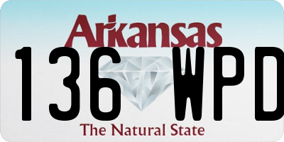 AR license plate 136WPD