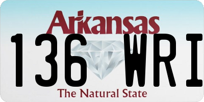 AR license plate 136WRI