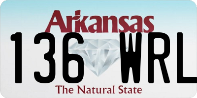 AR license plate 136WRL