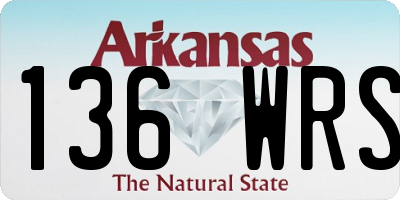 AR license plate 136WRS